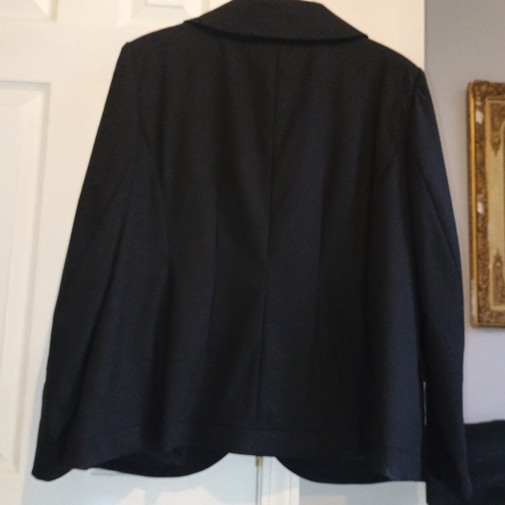 Semantiks 16W Black Wool Blazer Asymmetric Drape Collar Jacket Plus Size - Picture 2 of 12